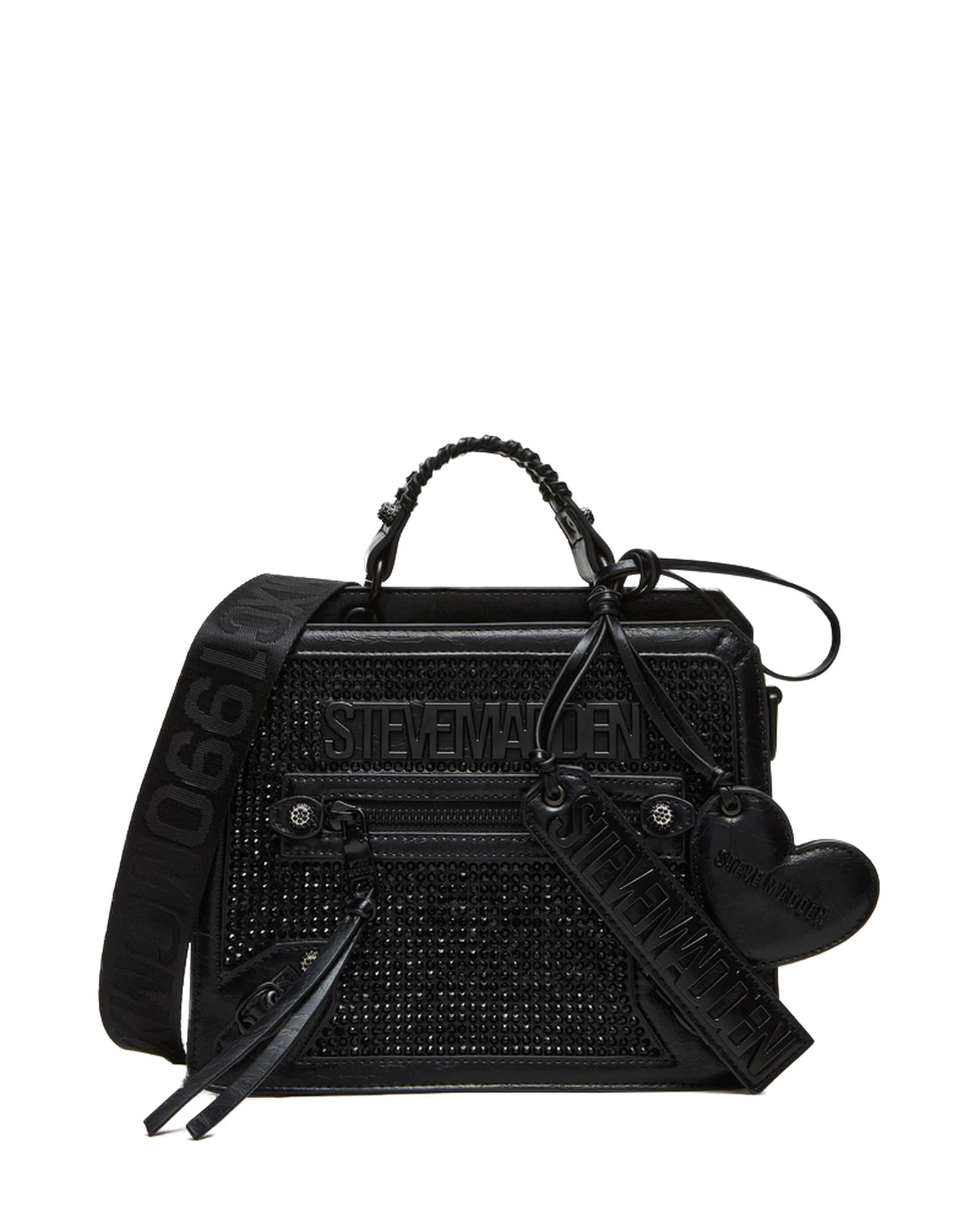 Steve Madden Evelynj Box Tote Update Black For Women Casual Everyday Use Stylish and Durable Crossbody Bag 14x10x4 inche